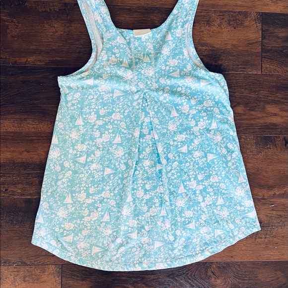 Tommy Girl Flowing Light Weight Nautical Tank Top with Bow Detail & Sailboats - Picture 6 of 7